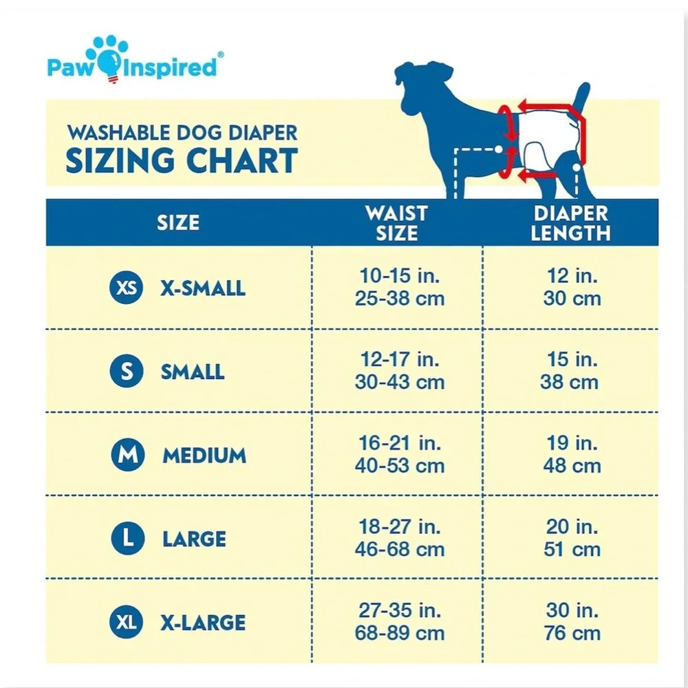 Inspire Washable Dog Diapers - Blue